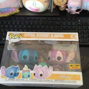 Funko Pop Stitch, Scrump, & Angel